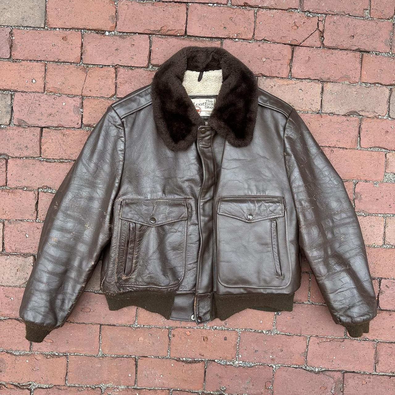 Vintage 60s/70s Flight Jacket, Brown Leather