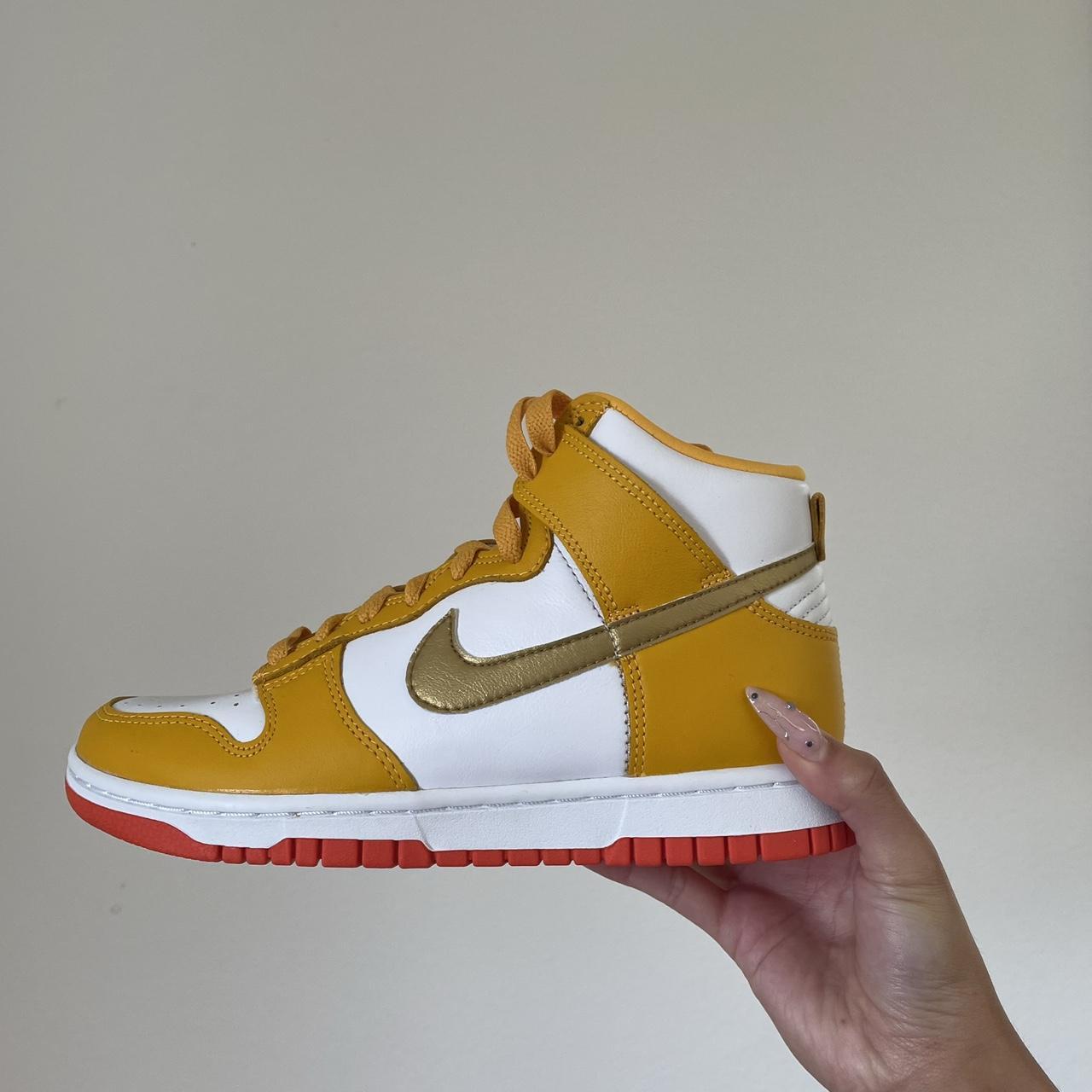 UNIVERSITY GOLD WOMENS DUNK HIGH | NIKE > 6.5W / 5M... - Depop