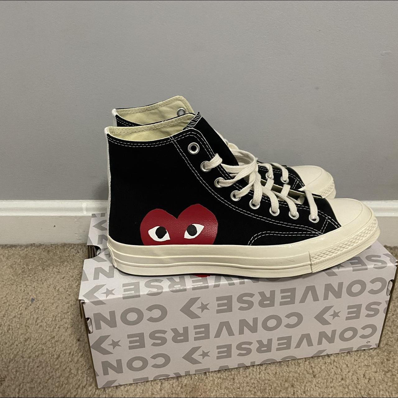 Cdg converse black high tops. Never been worn just... - Depop