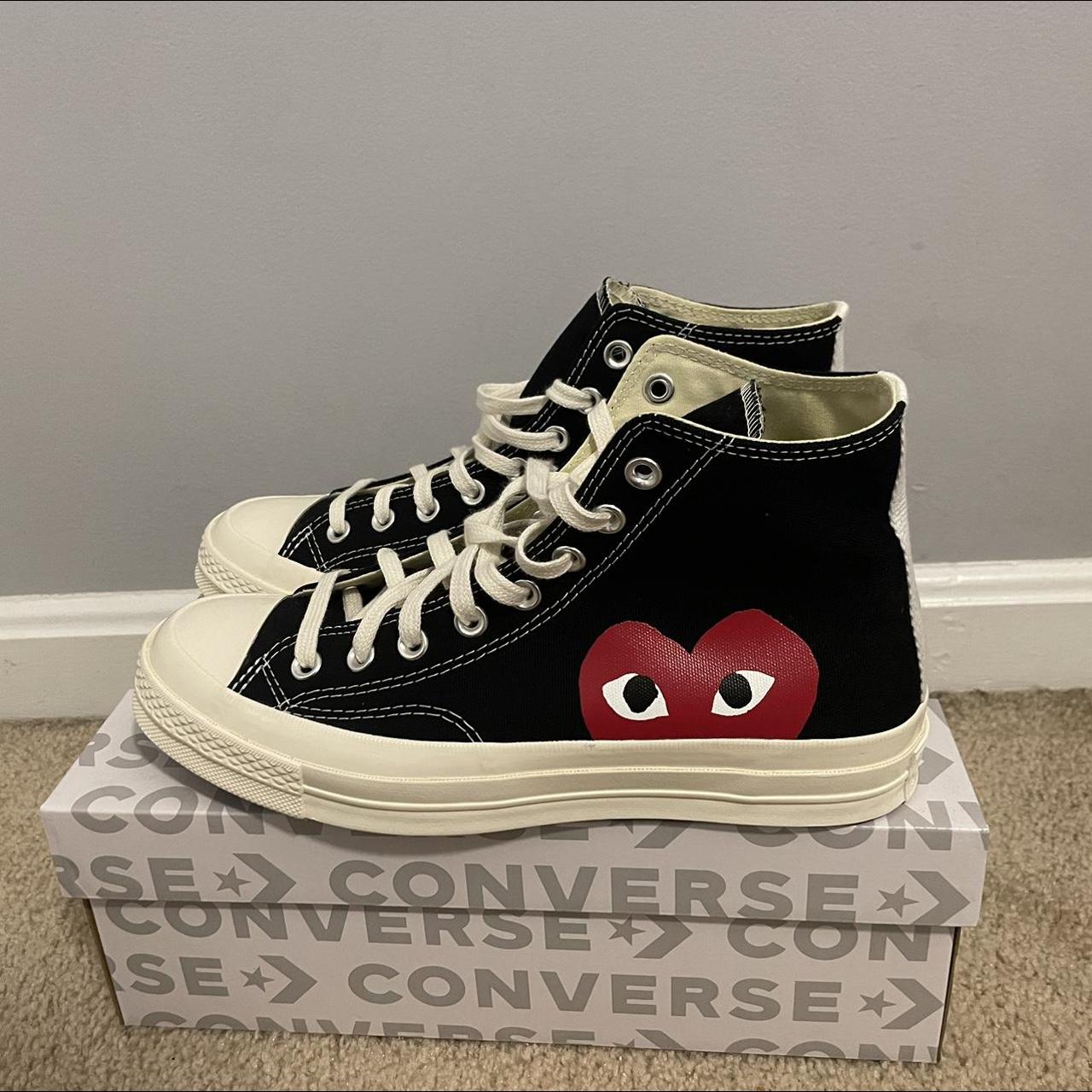 Cdg converse black high tops. Never been worn just... - Depop