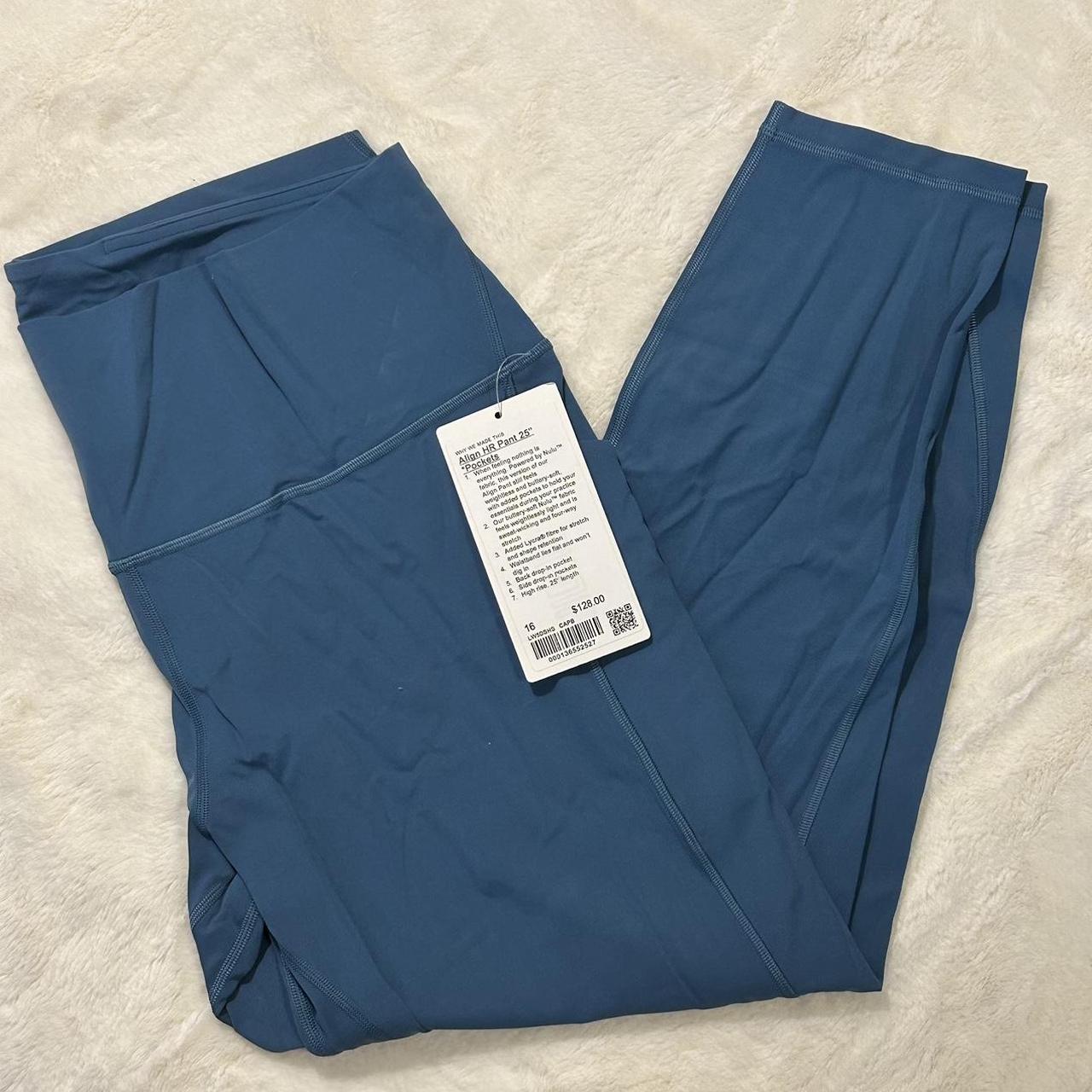 Blue leggings with side pockets! Very soft and - Depop