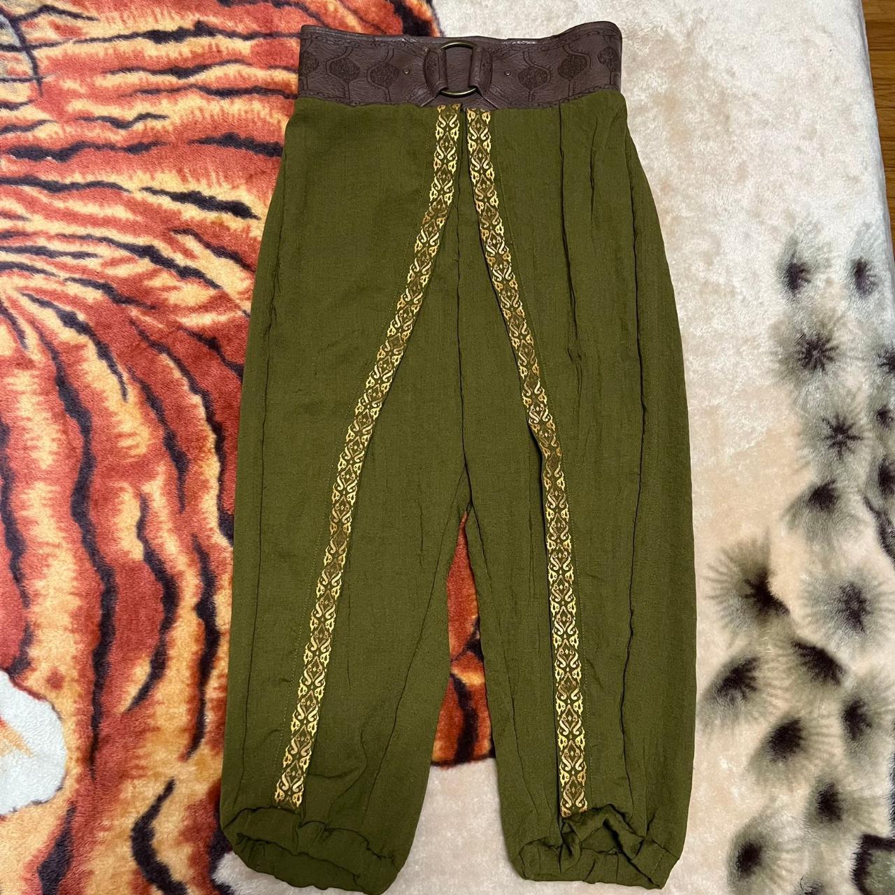 Disney Green and Brown Trousers | Depop