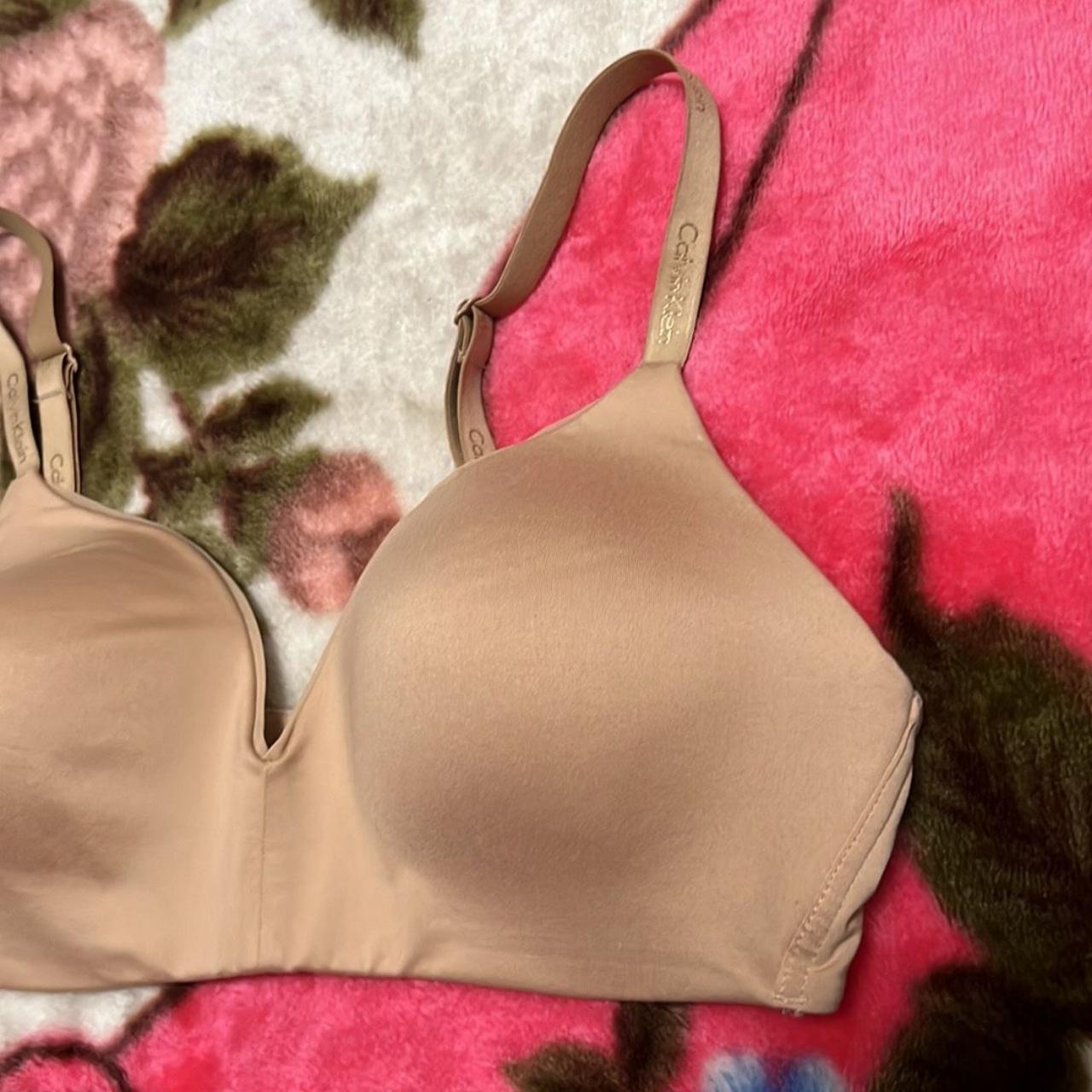 Calvin Klein Beige Women's Bra Medium - Depop