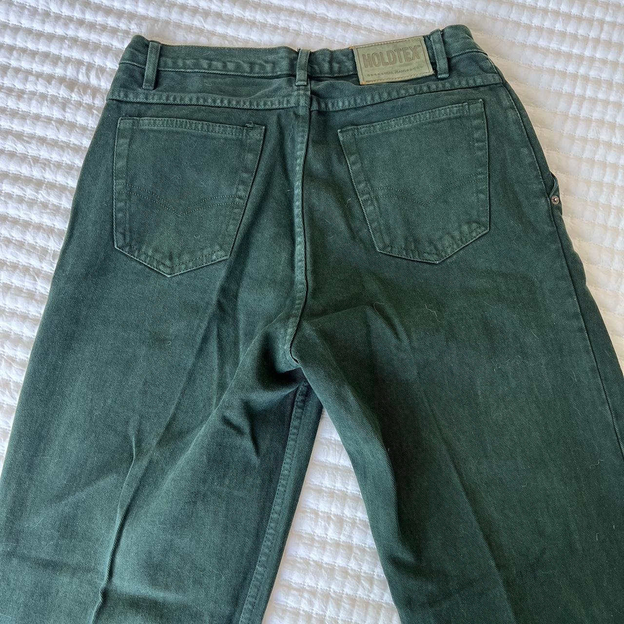 Forest green denim, jeans size 29 #green #denim #jeans - Depop