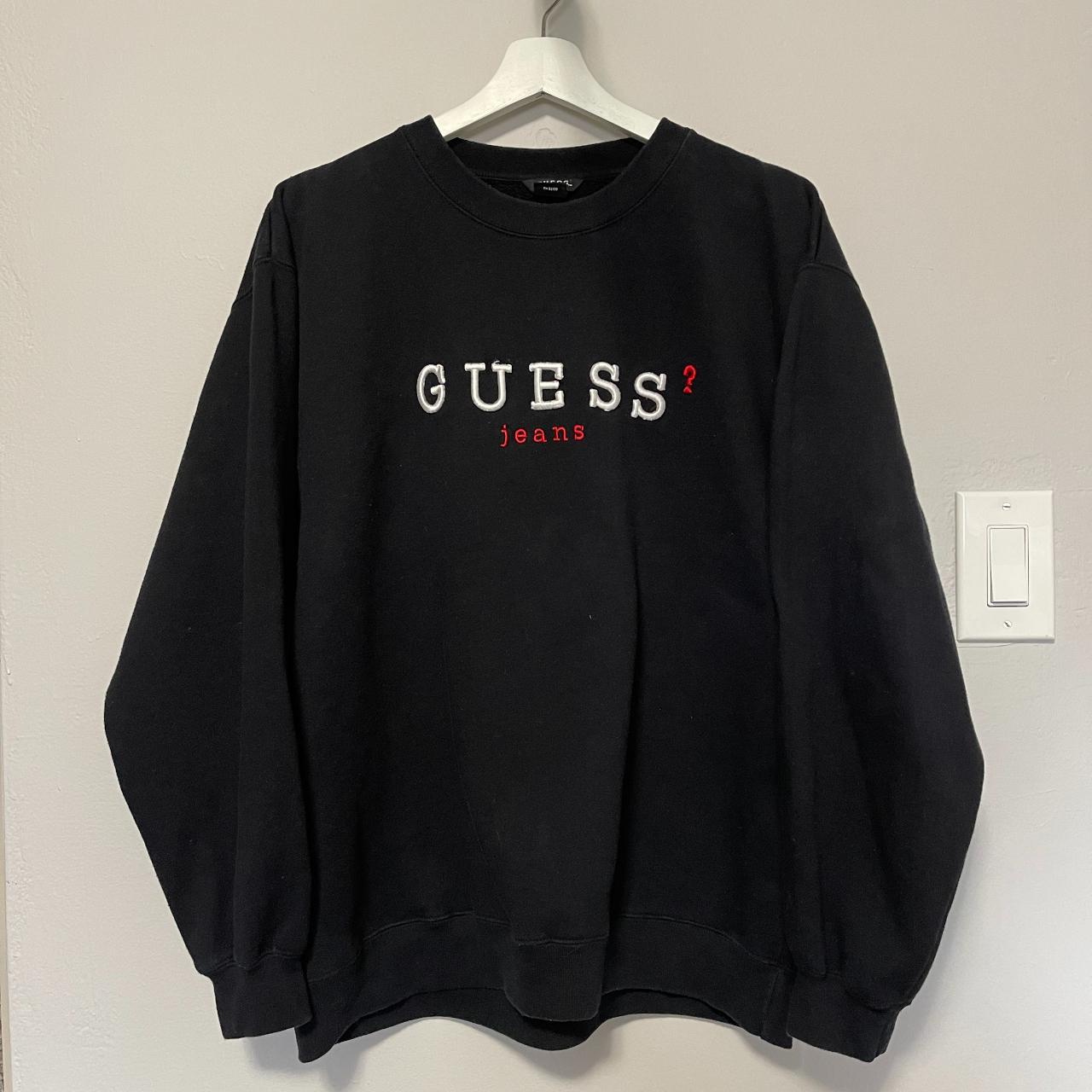 Large Black Vintage Guess Jeans Sweatshirt... Depop