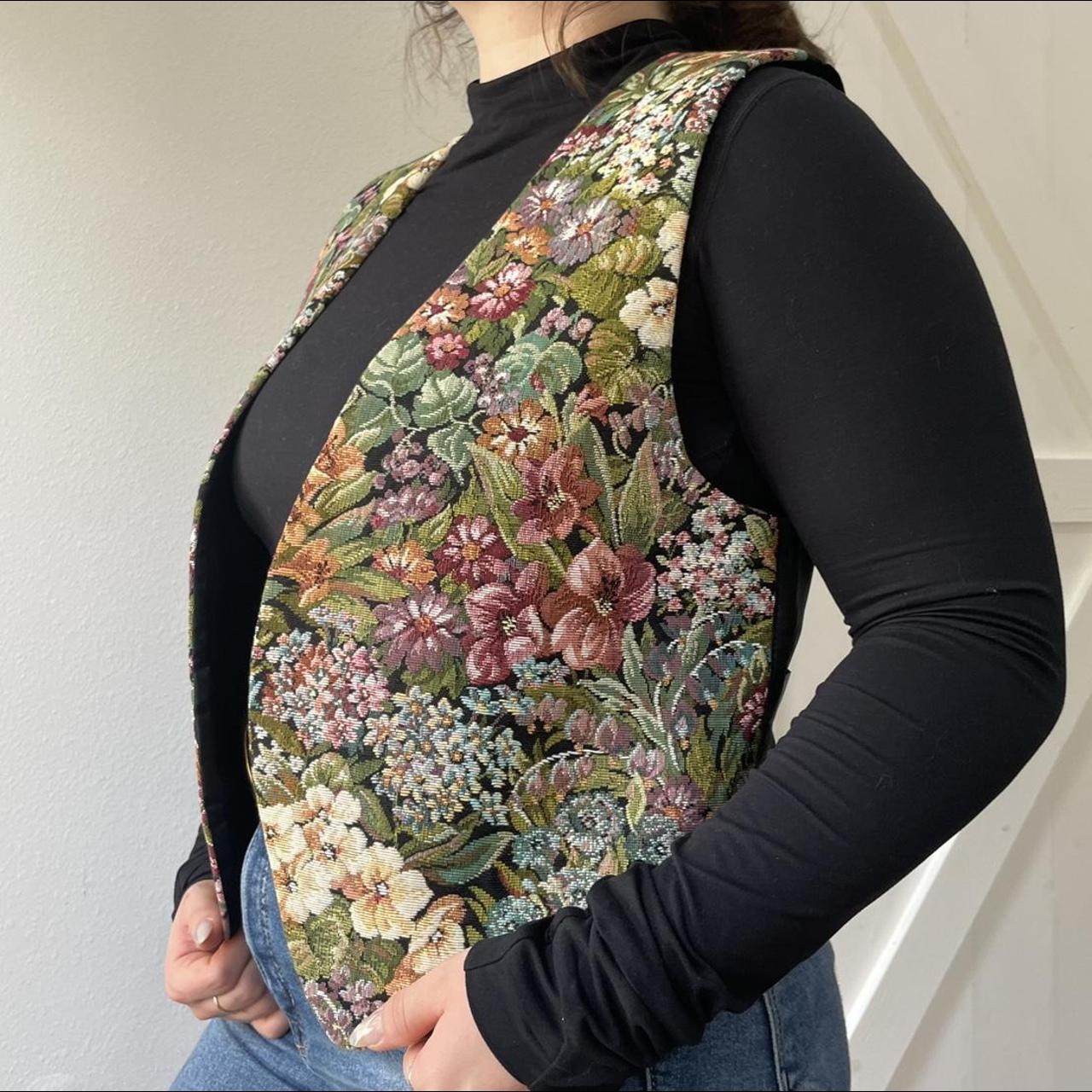 Flower garden tapestry vest Amazing, vintage 90s,... Depop