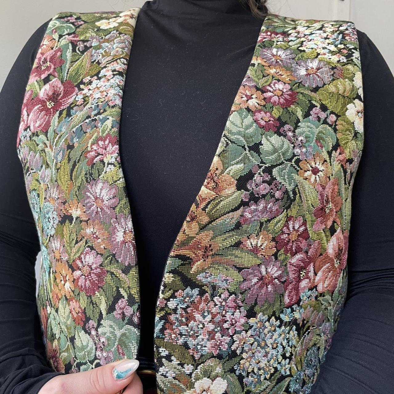 Flower garden tapestry vest Amazing, vintage 90s,... Depop
