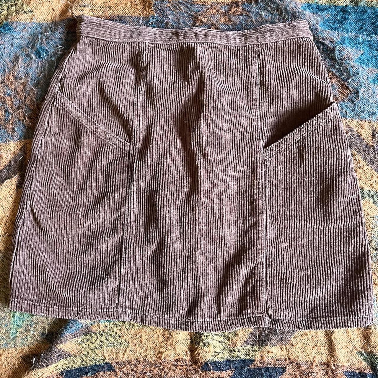 Asos brown corduroy mini skirt, a deeper brown than... - Depop