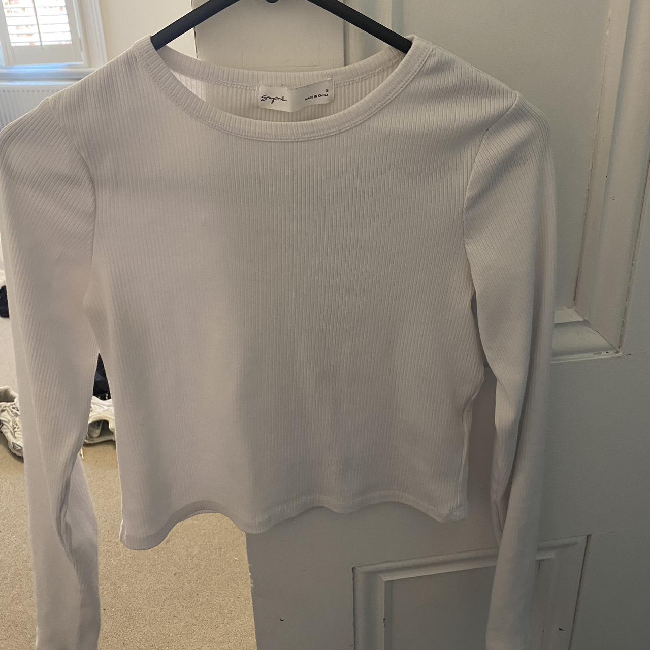 Supre white long sleeve size xs in excellent... - Depop