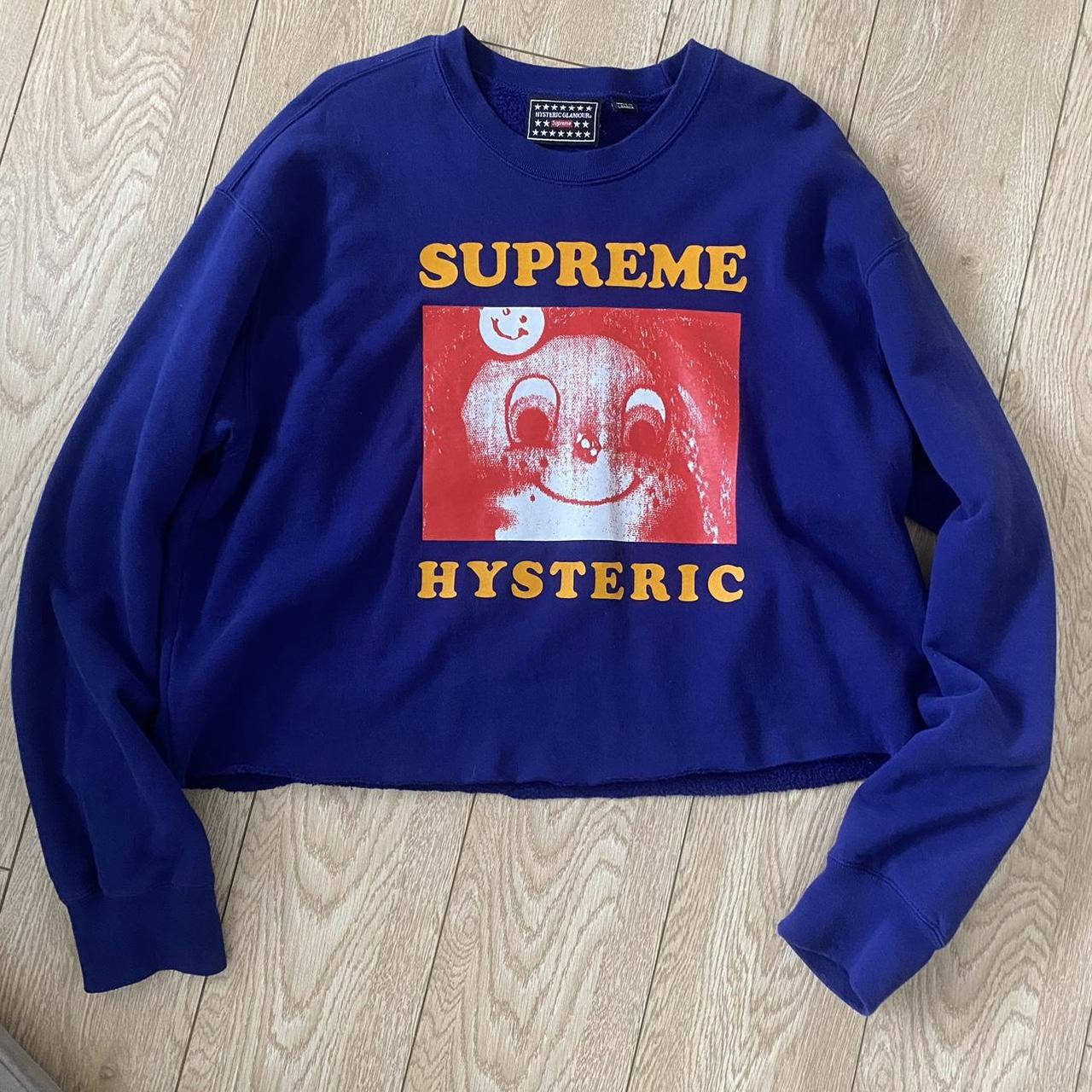 hysteric glamour x supreme blue crewneck sweater - Depop