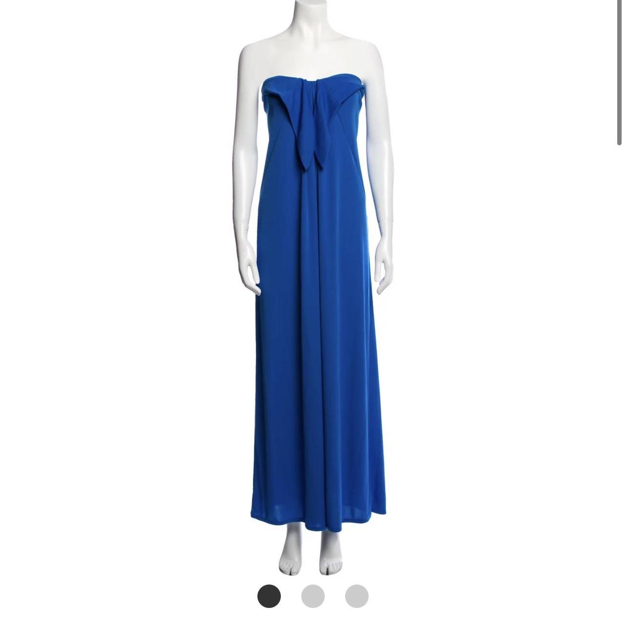 Blue Halston Heritage strapless dress. Size medium