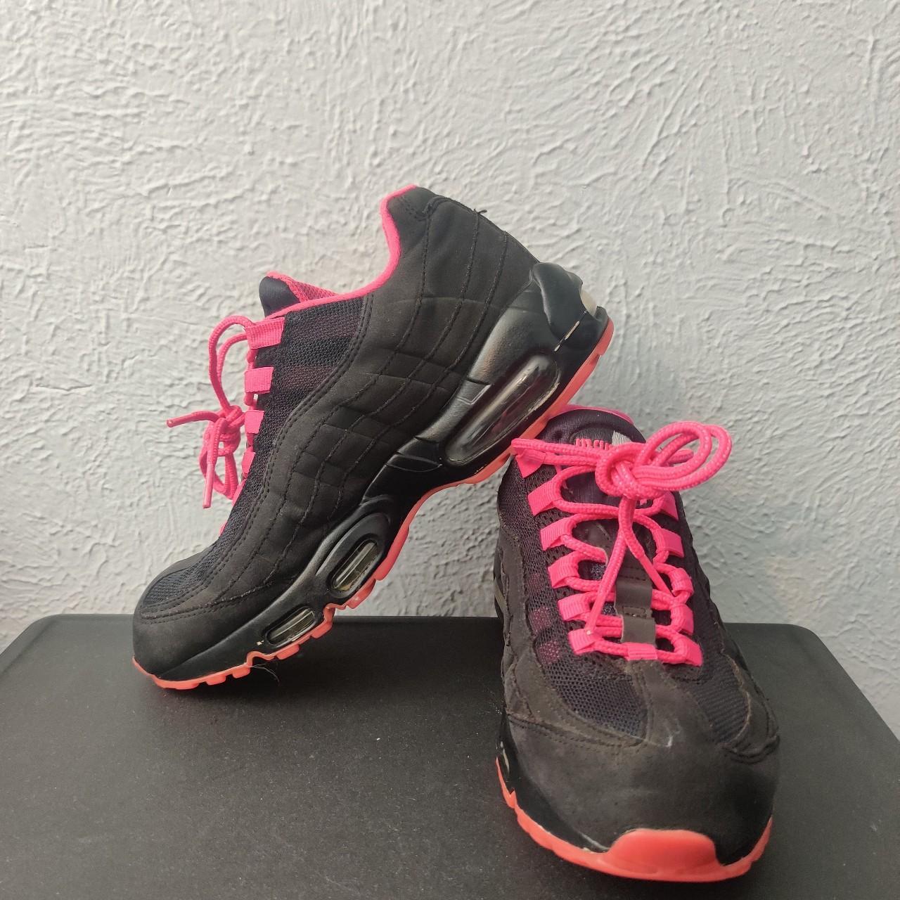 Nike air max 9 womens hot pink hot sale and black