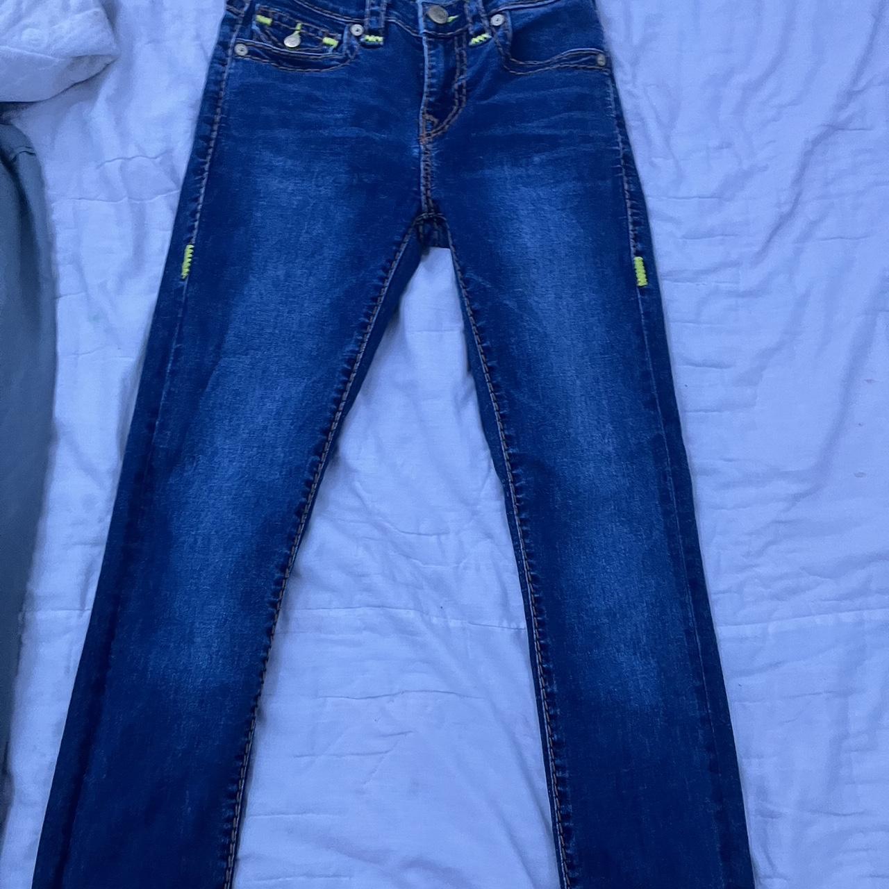 These are cute true religion jeans but the zipper is... - Depop