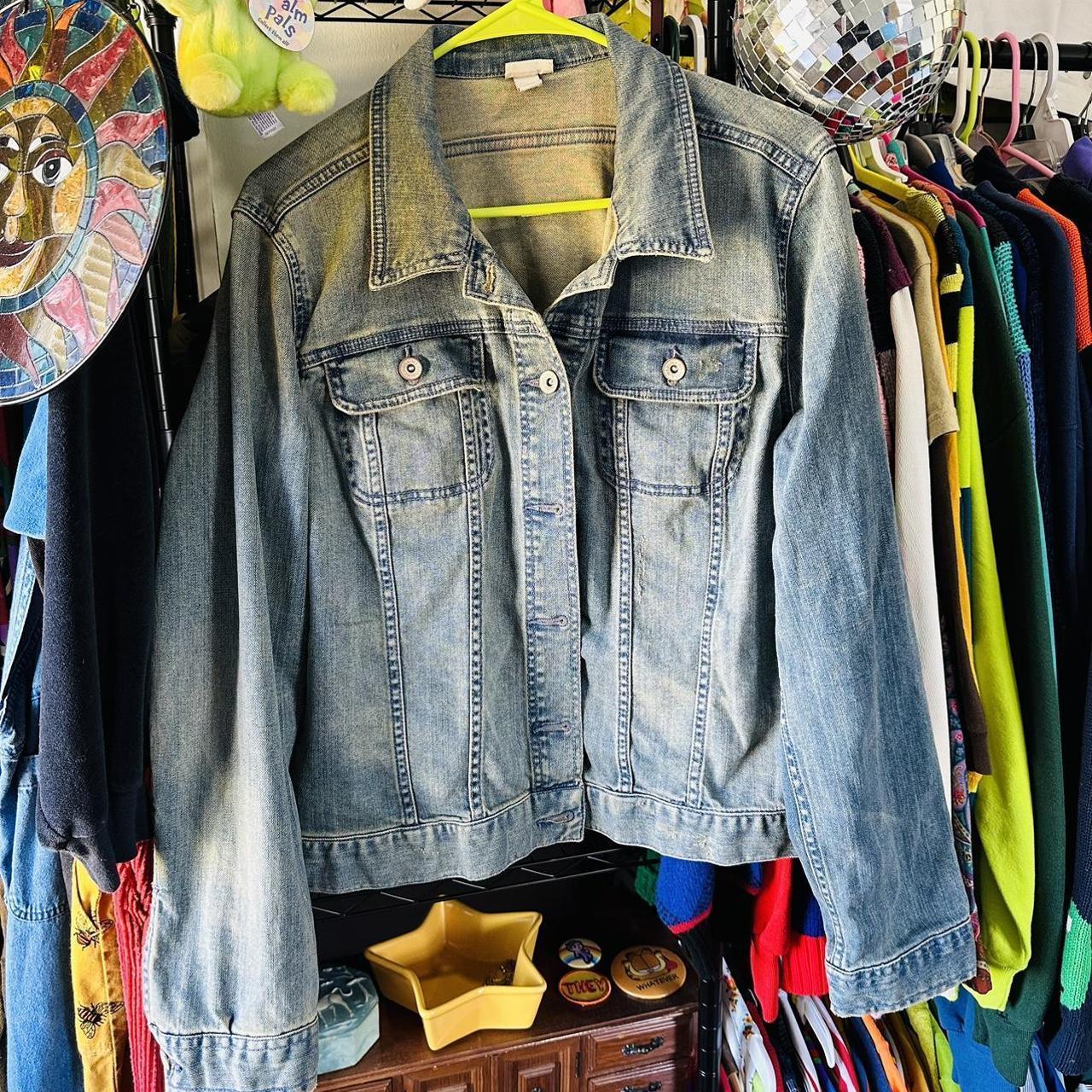 Blue Denim Jacket Brand Merona Labeled a size XL Depop