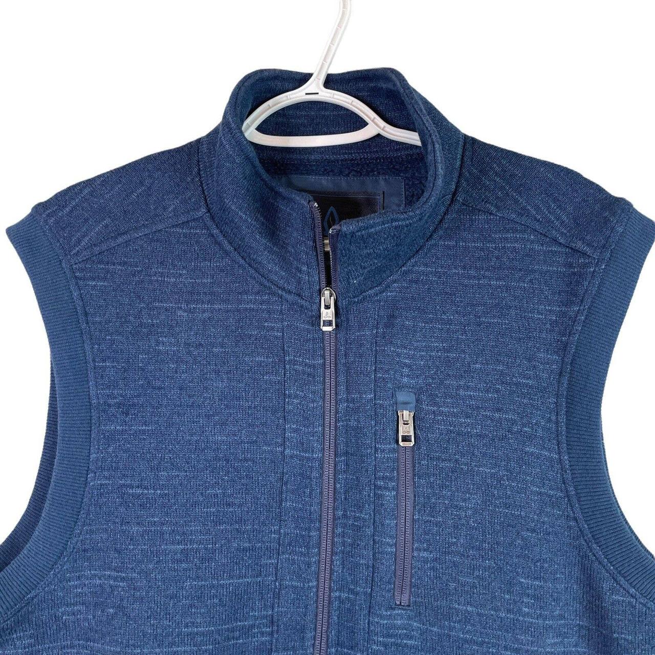 Prana Performance Fleece Vest Mens L Blue Polyester... Depop