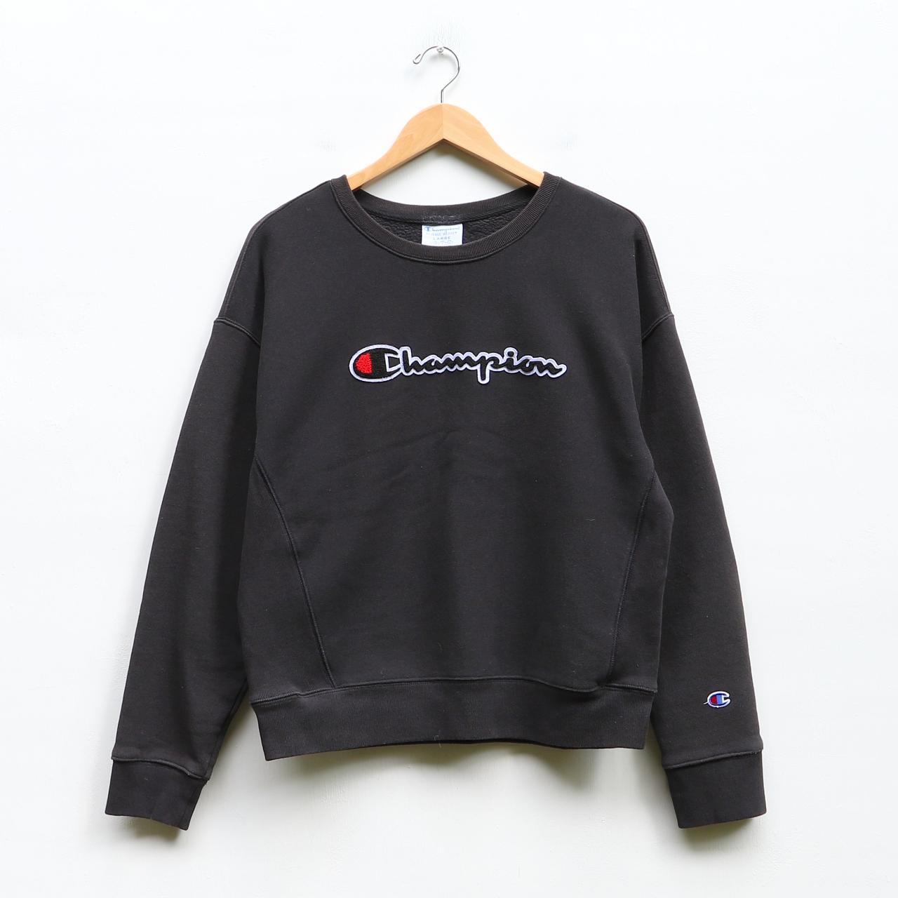 Champion Reverse Weave Black Crew Neck Pullover...