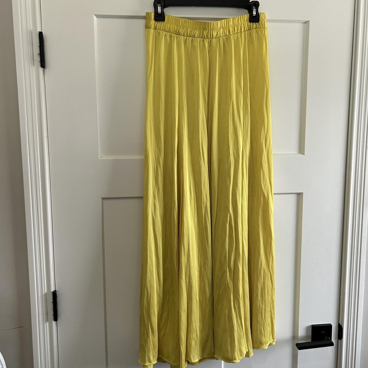 Zara yellow best sale maxi skirt