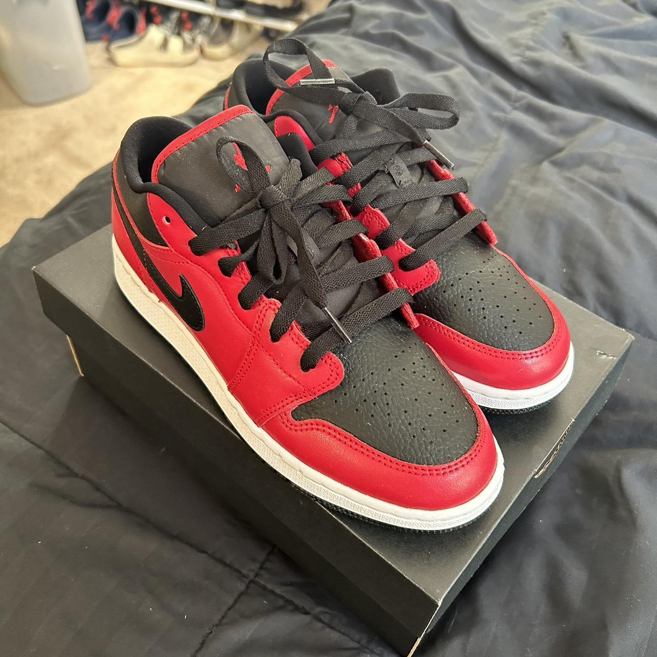 red and black camo jordans