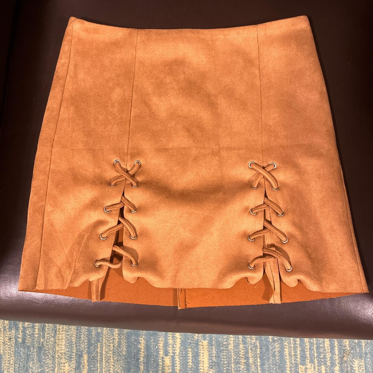 Forever 21 Women's Khaki and Tan Skirt Depop