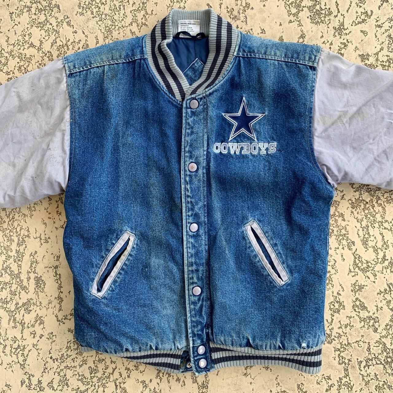 NFL Dallas Cowboys Suede Zip Jacket Big Logo Size - Depop