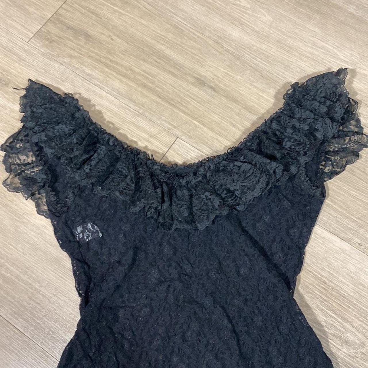 Frederick’s of Hollywood vintage lace dress black 1X... - Depop