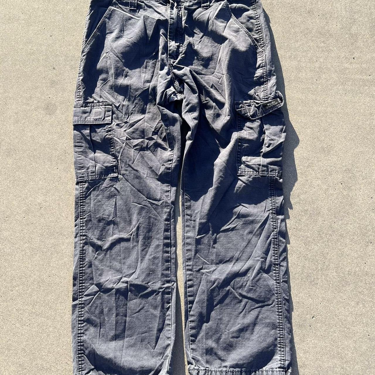 Grey Wrangler cargo pants Size: 34x30 Dm for... - Depop