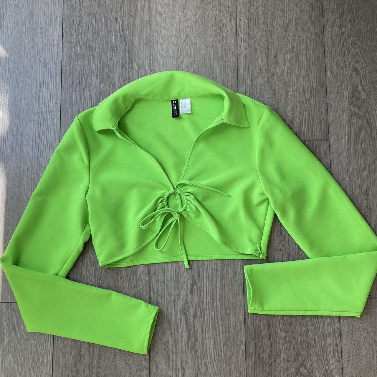 neon green crop top - Depop