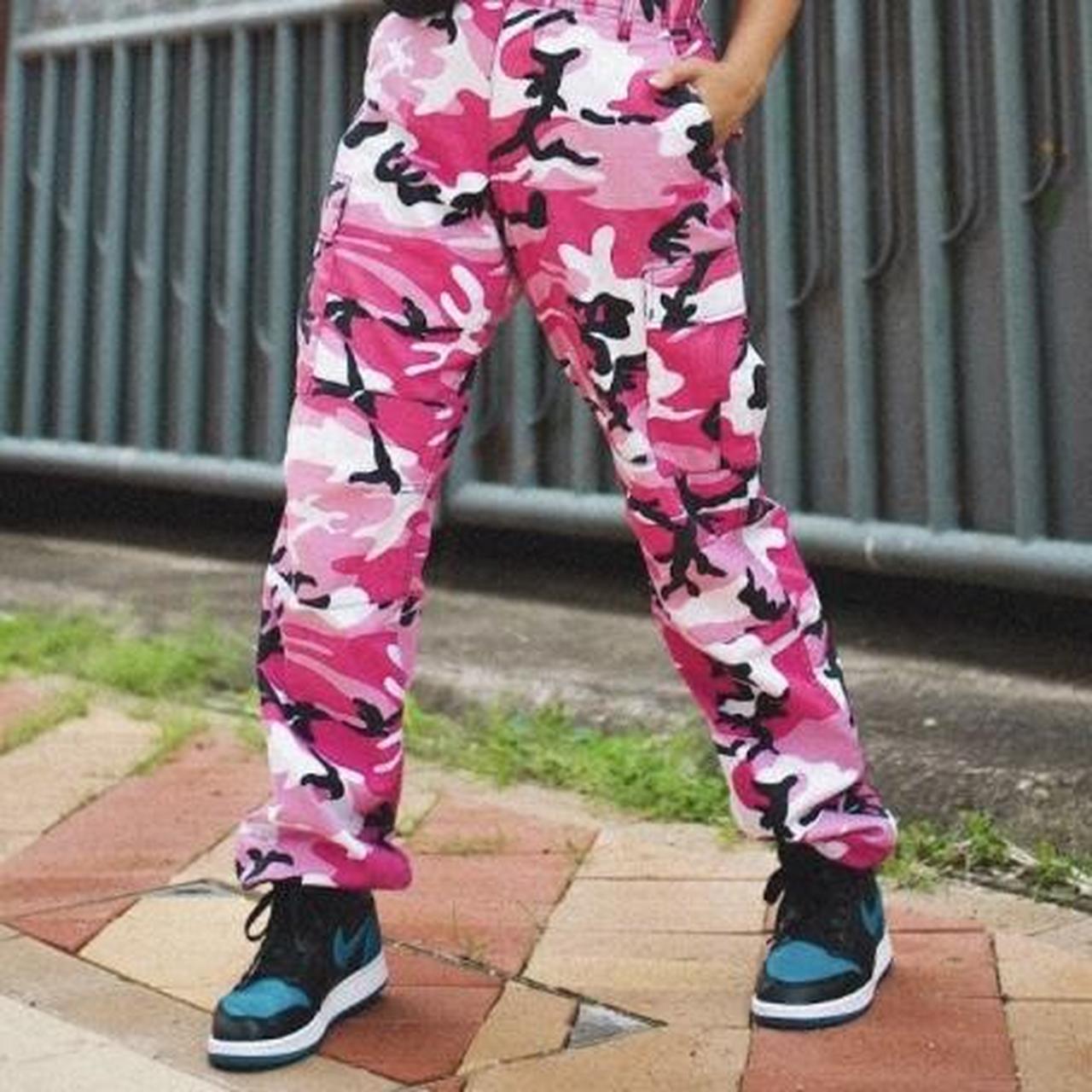 Magic Stretch Camo Print Trousers Pink - Pure Heart Boutique