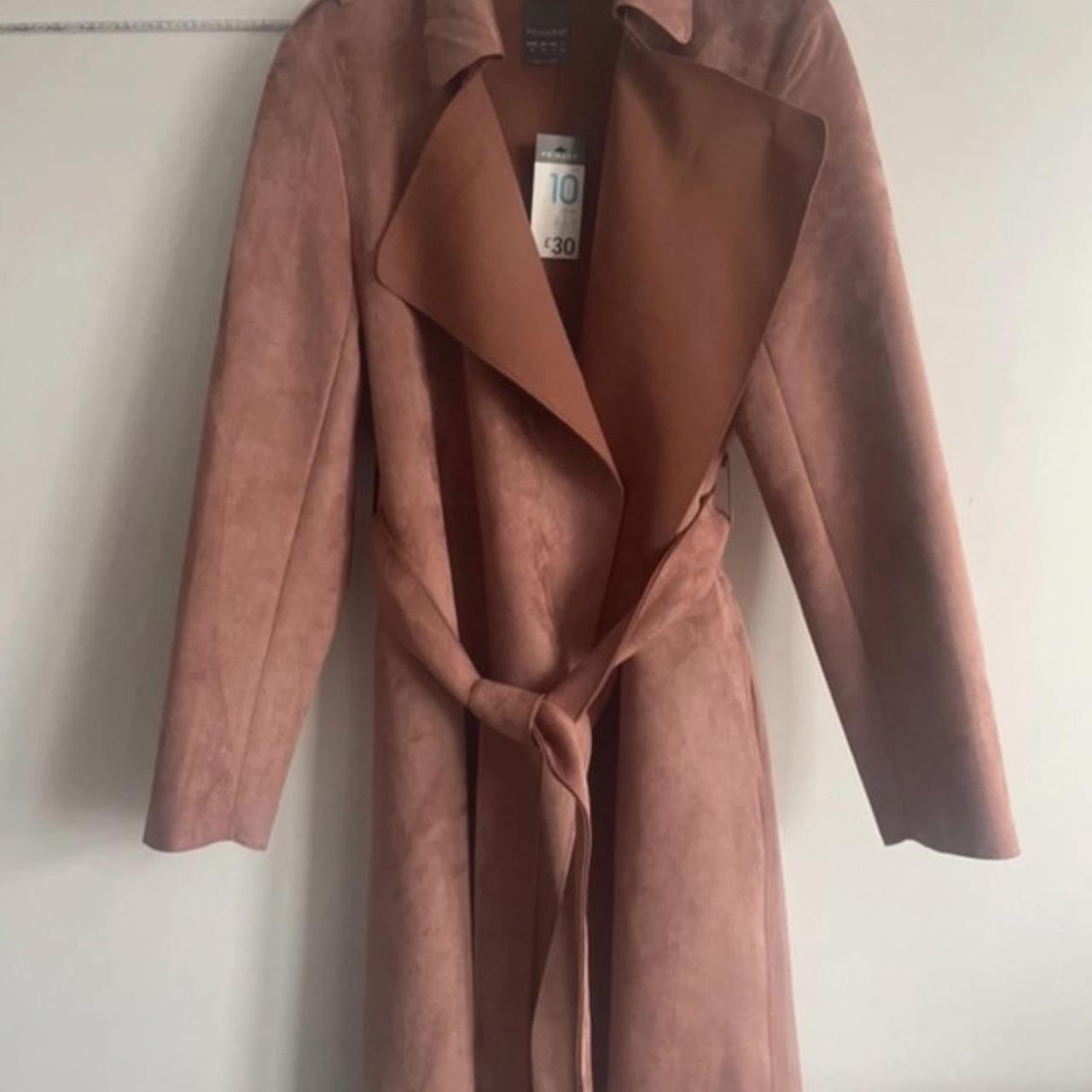 Blush pink duster trench coat with belt new Depop