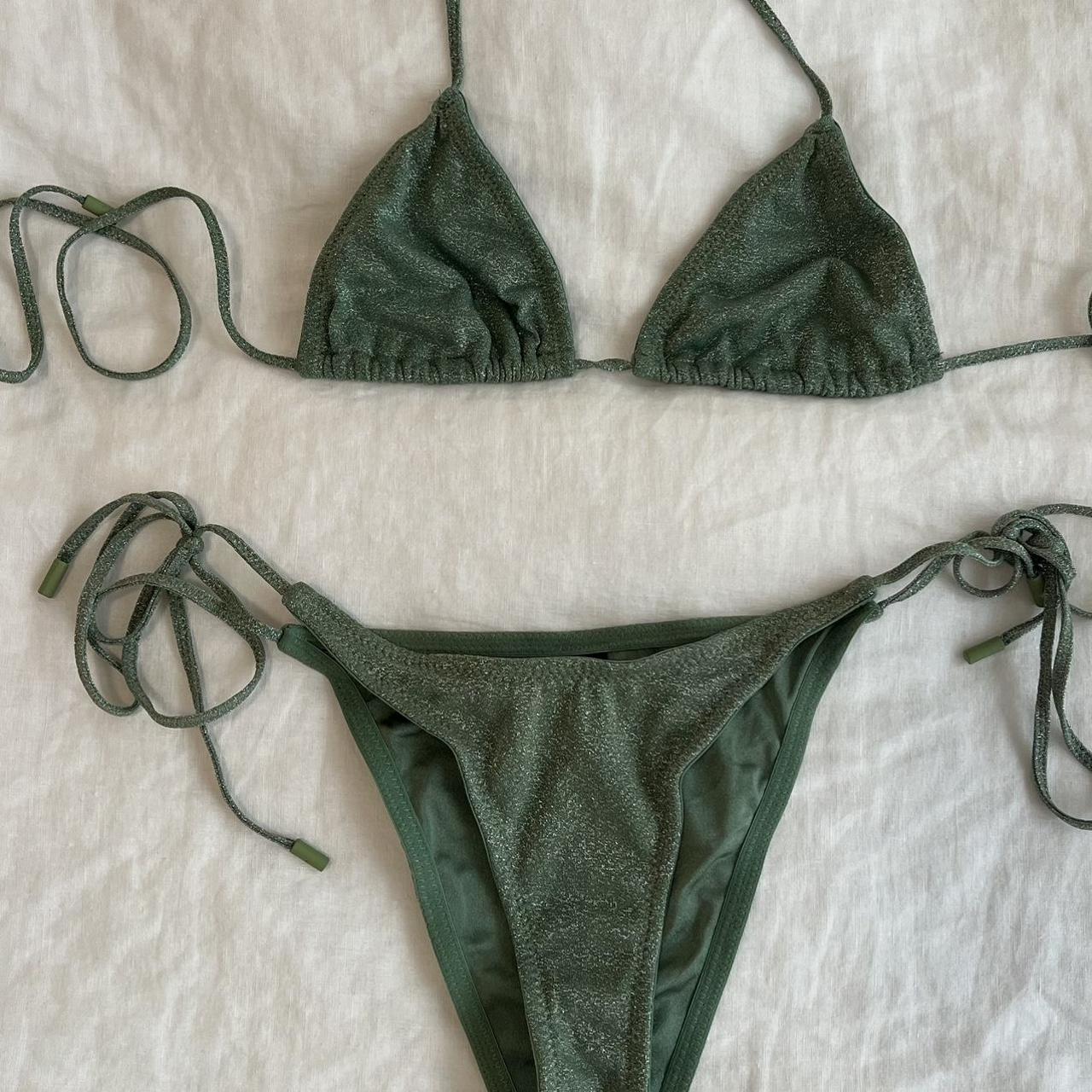 SOLD Triangl Green Sparkle Bikini Size X Small Depop