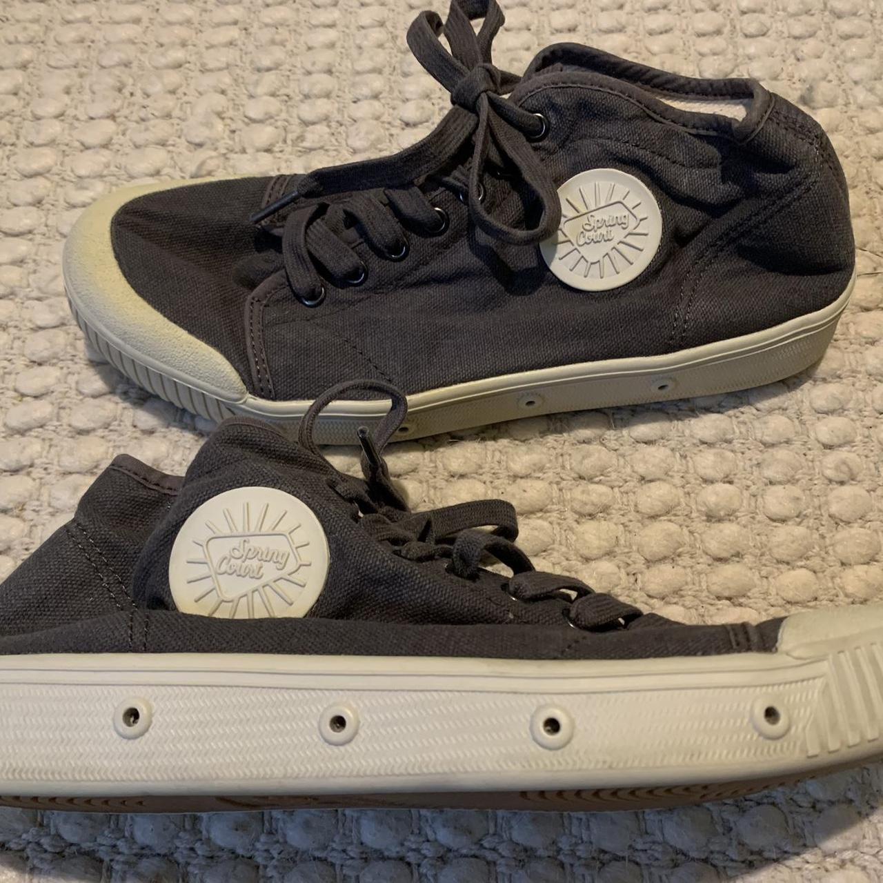 Spring Court grey high top canvas sneakers, size