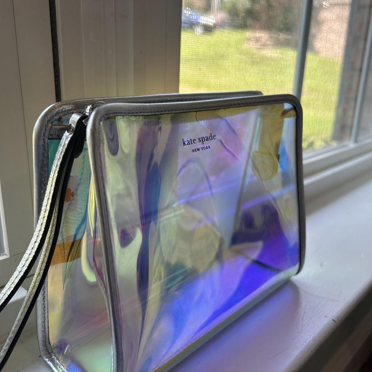 kate spade clear holograph/holographic zip... - Depop