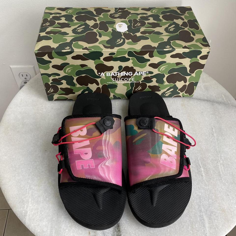 BAPE x SUICOKE slides Featuring translucent upper Depop