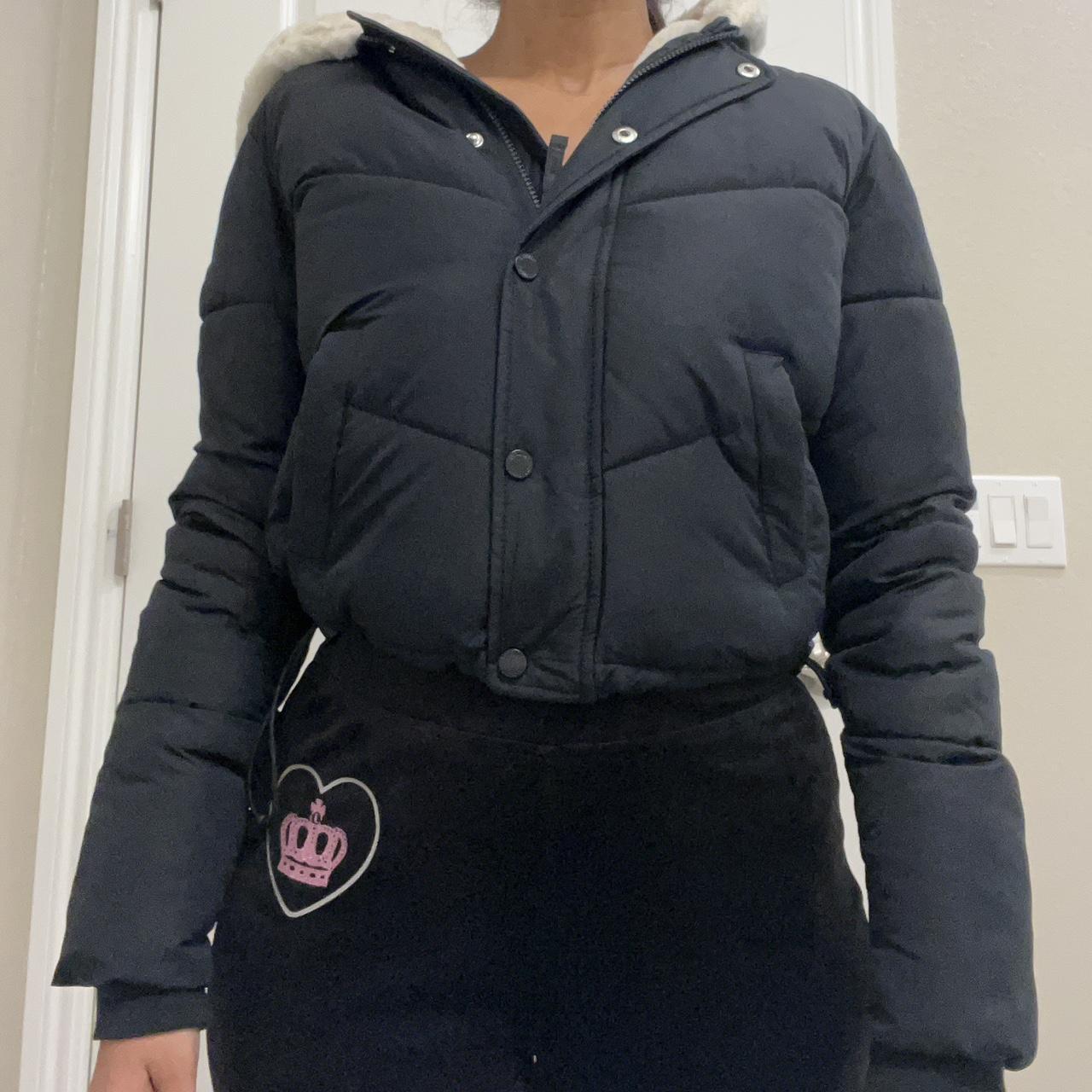 hollister faux fur lined puffer jacket Depop