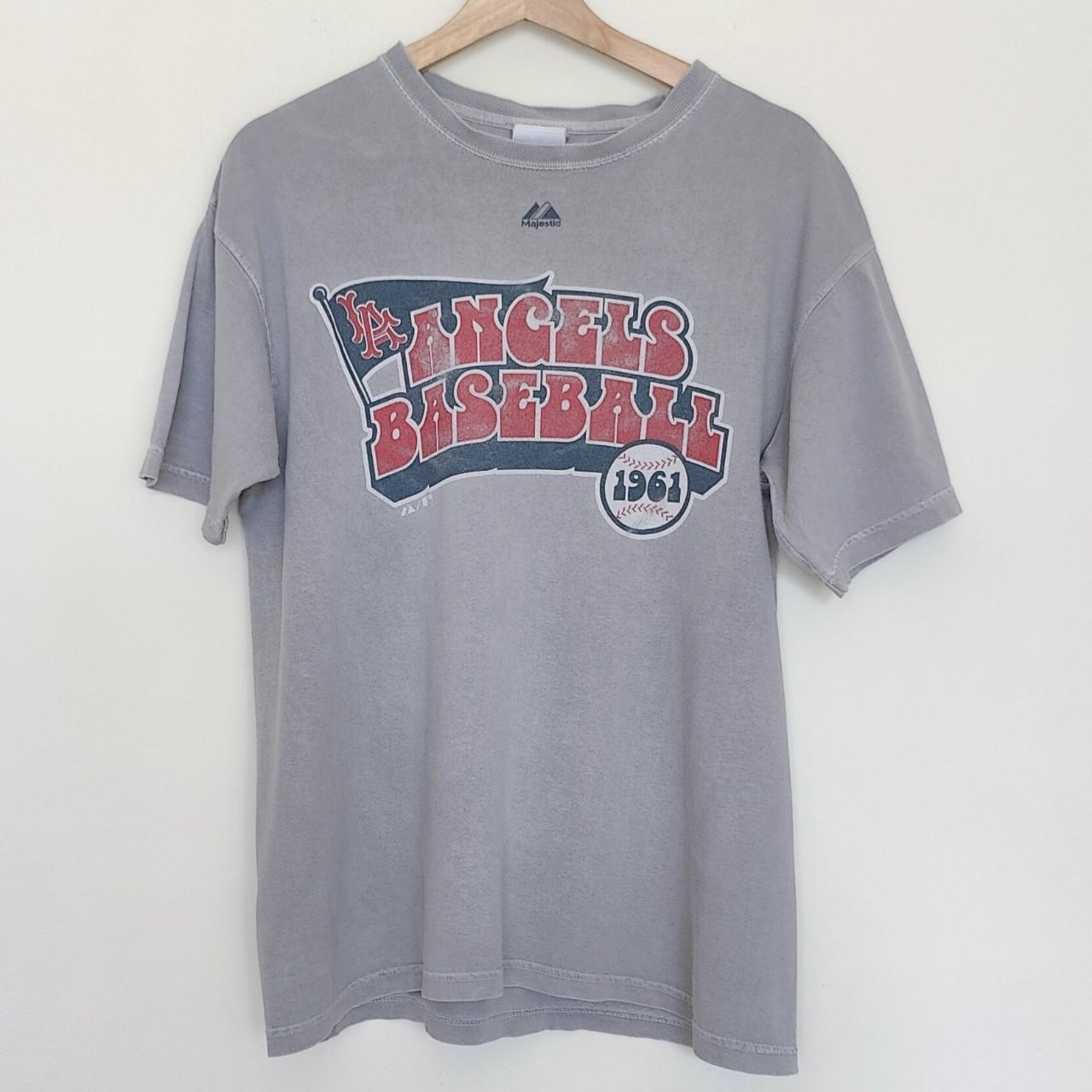 Top Los Angeles Angels Majestic Cotton T Shirt Mens Baseball Tee