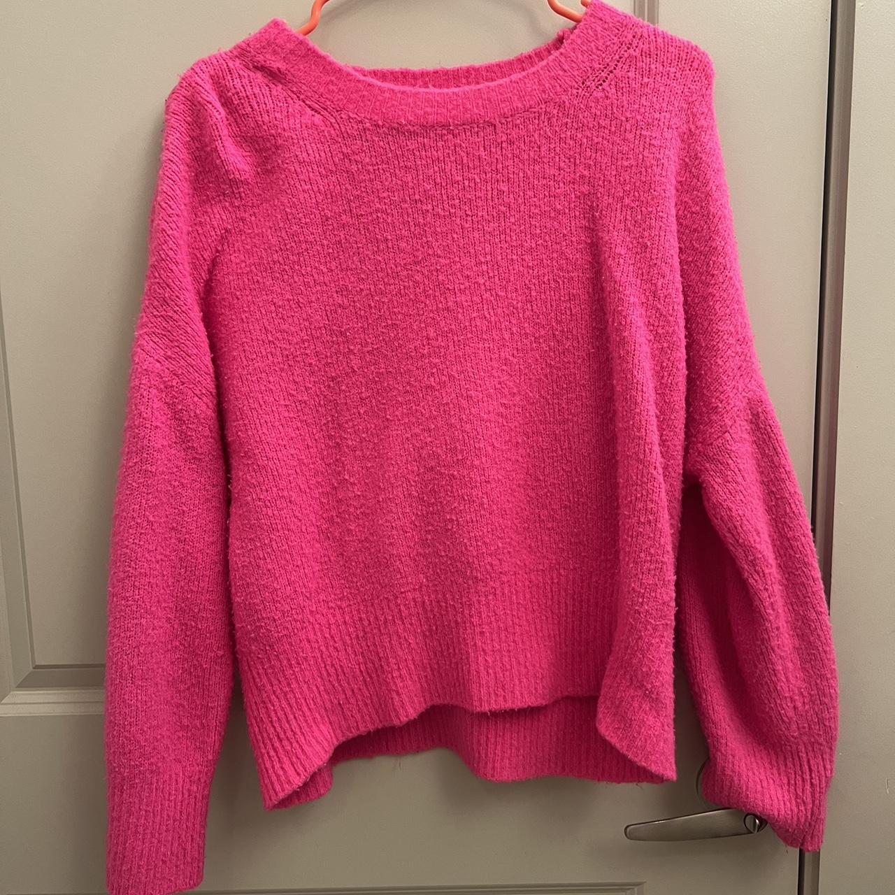 Hot pink Zara sweater Sized up to medium for an. Depop