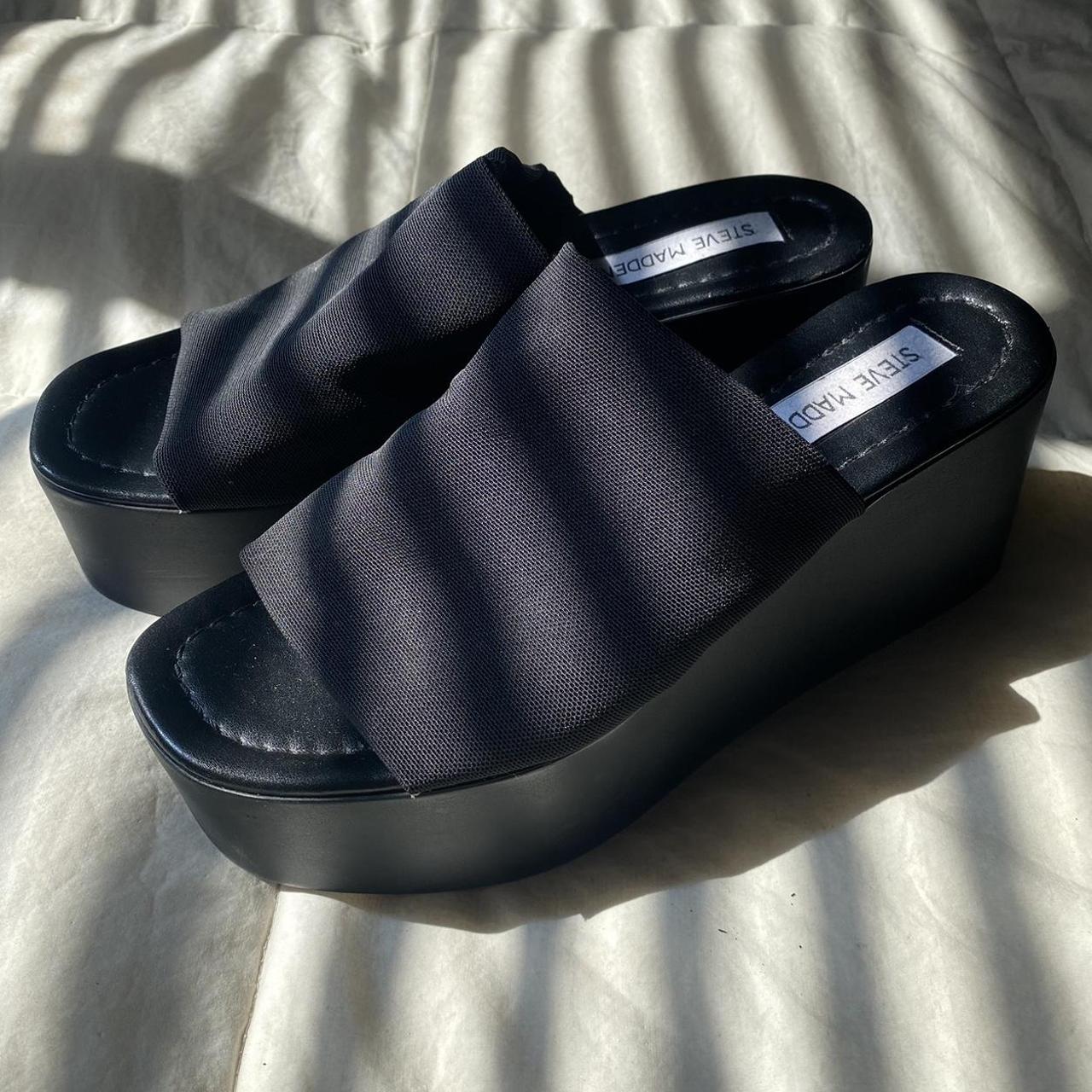 black white platform vans