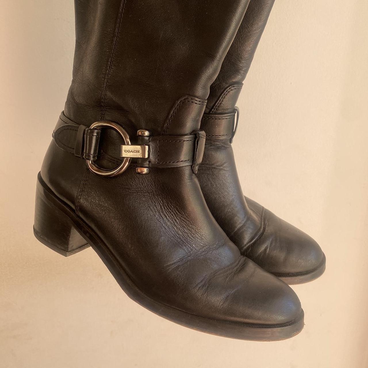 vintage coach riding boots🖤 black leather... Depop