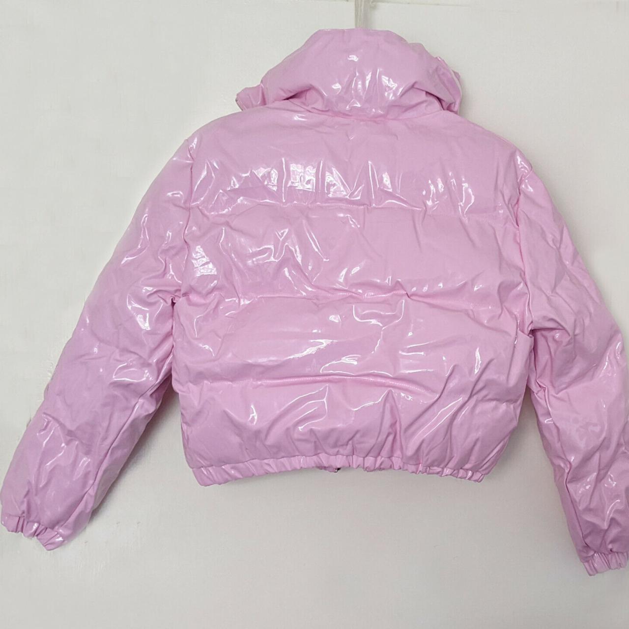 Pretty little thing pink vinyl puffer best sale