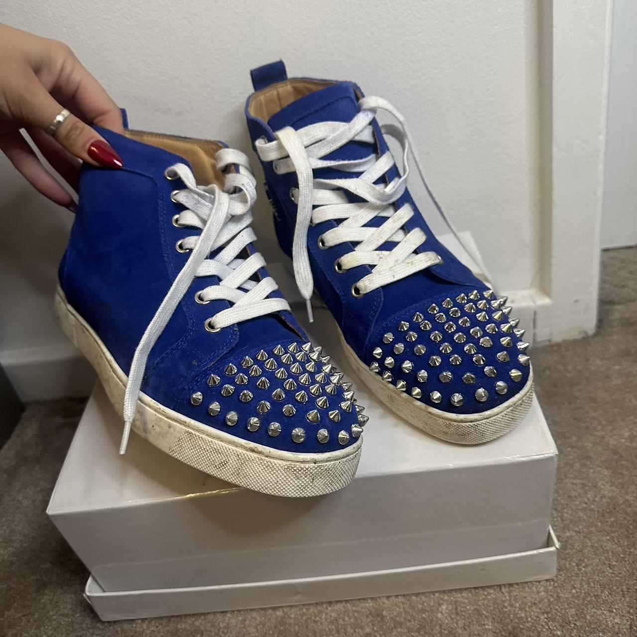 Christian louboutin blue trainers hotsell