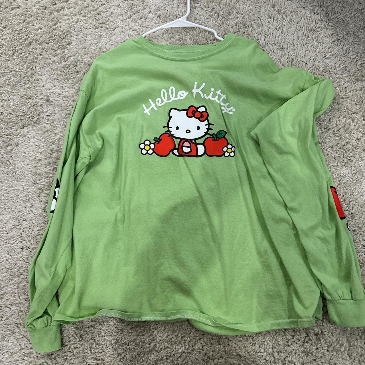 hello-kitty-women-s-green-sweatshirt-depop