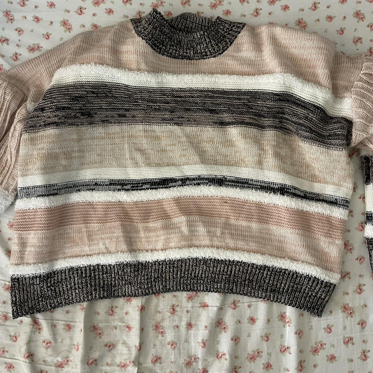 cute multicolor stripy sweater, cute fall... - Depop