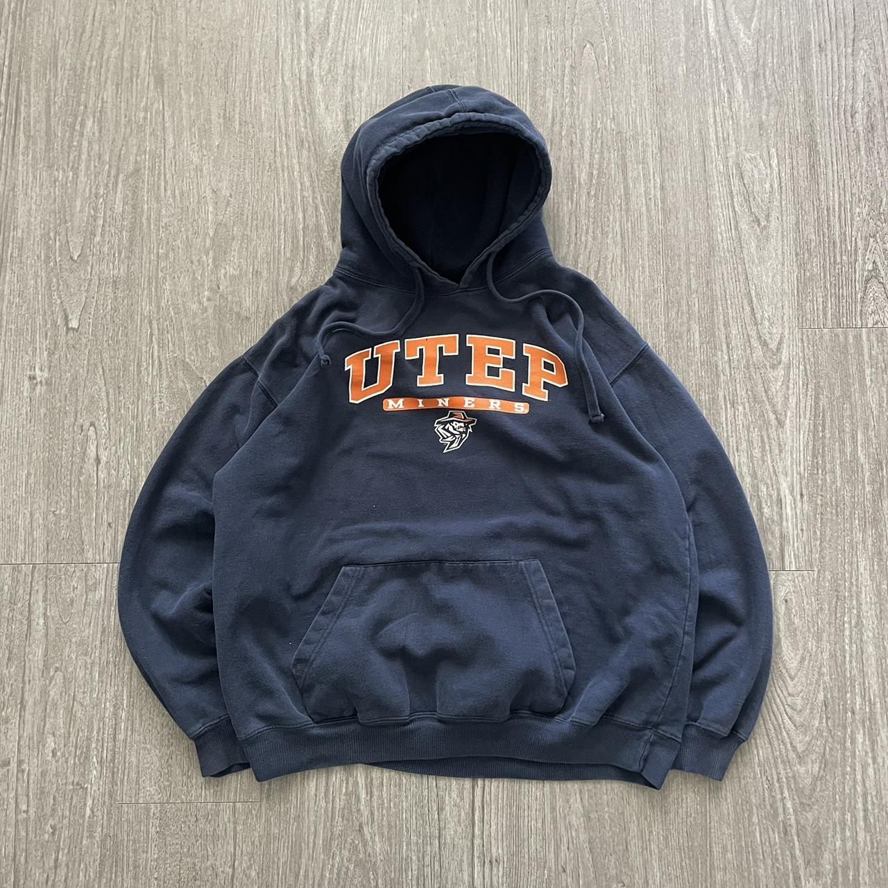 Vintage 90s y2k utep miners hoodie sweatshirt -... - Depop