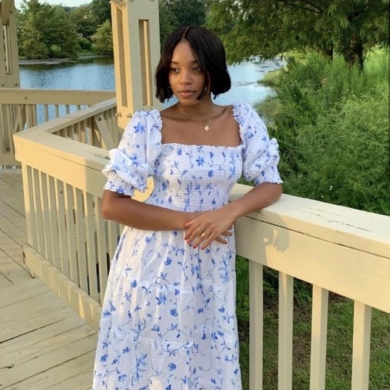 Hill House Home Nap Dress Blue Botanical Sold out... Depop