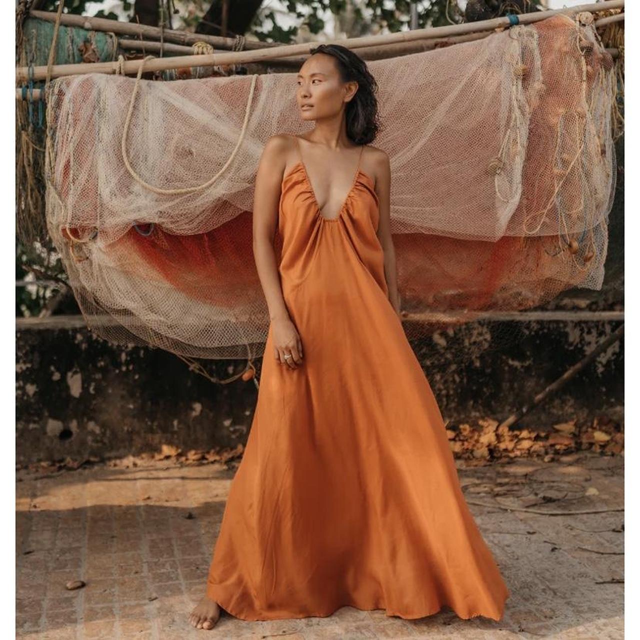 Free people best sale orange maxi dress