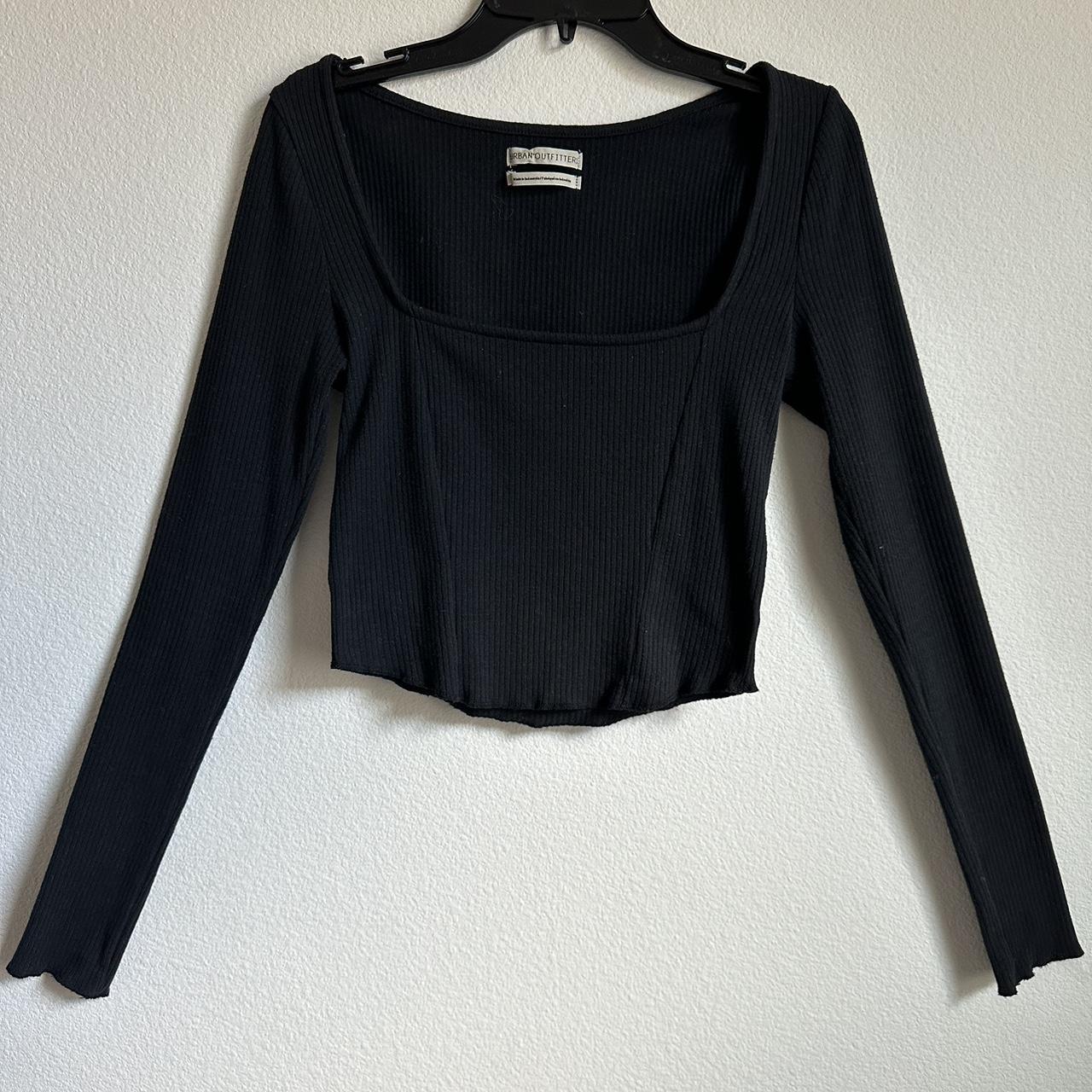 Urban Outfitters black square neck long sleeve... - Depop