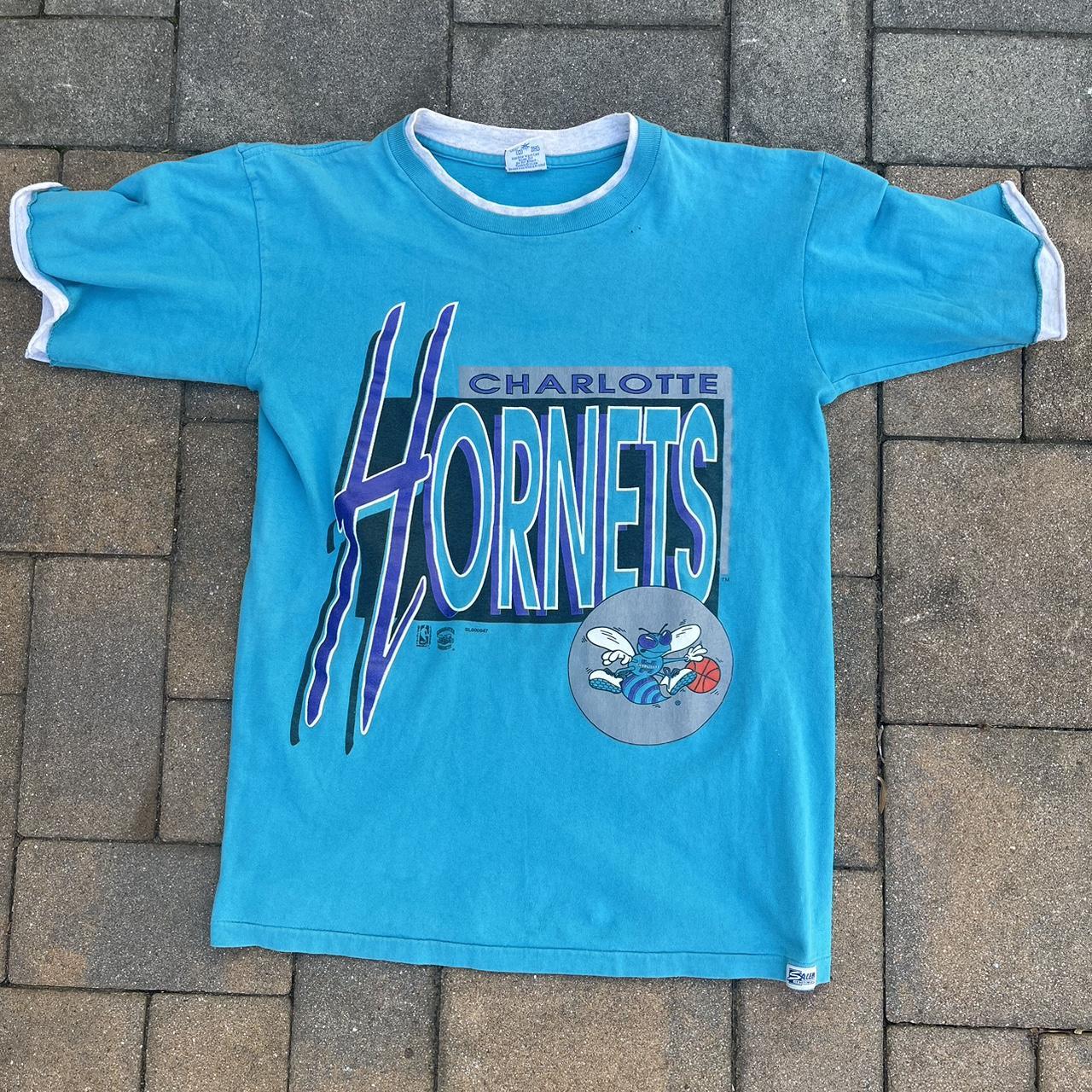 Vintage Charlotte Hornets Salem Sportswear All Over Print Shirt NBA