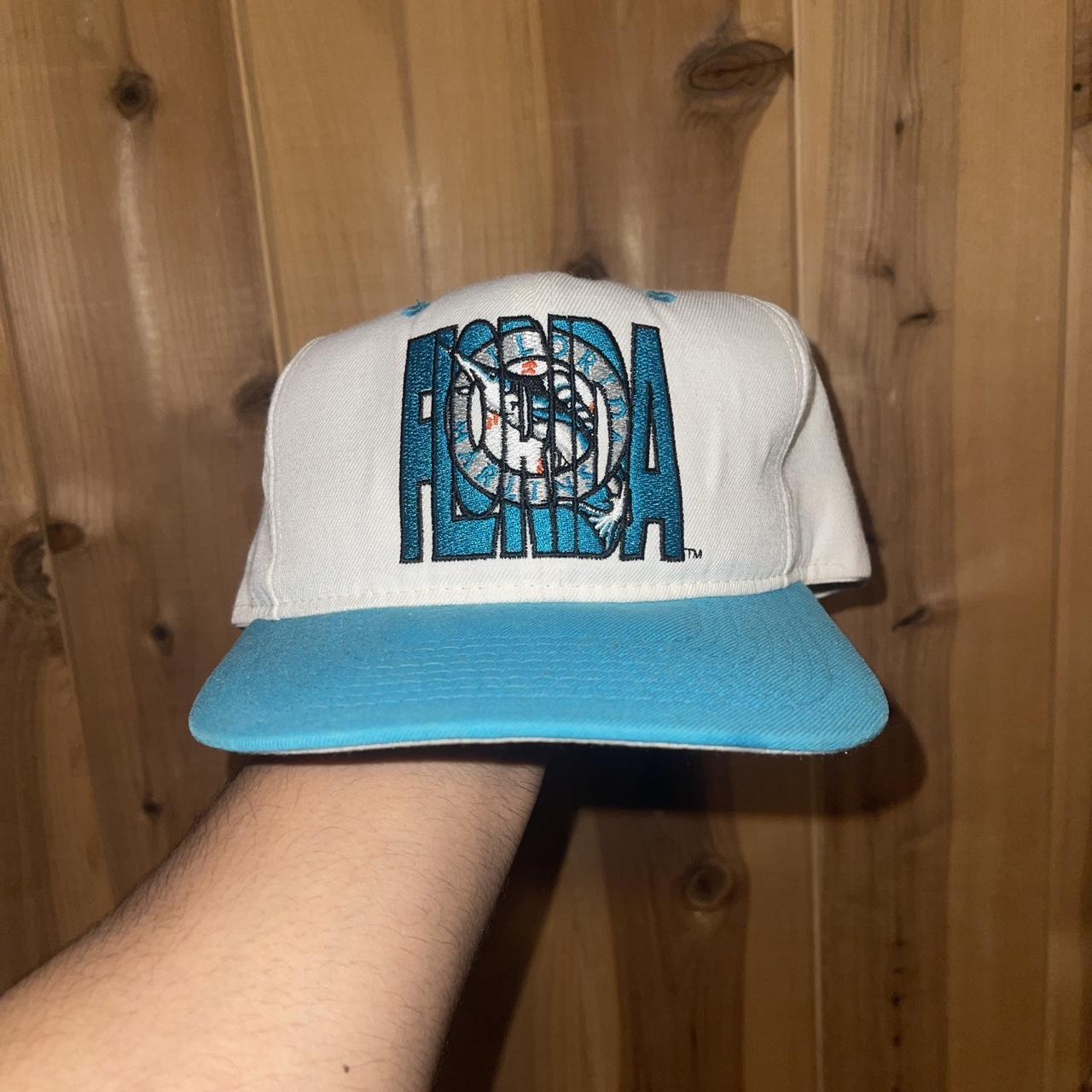 Vintage Starter Florida Marlins Teal 90s Baseball - Depop