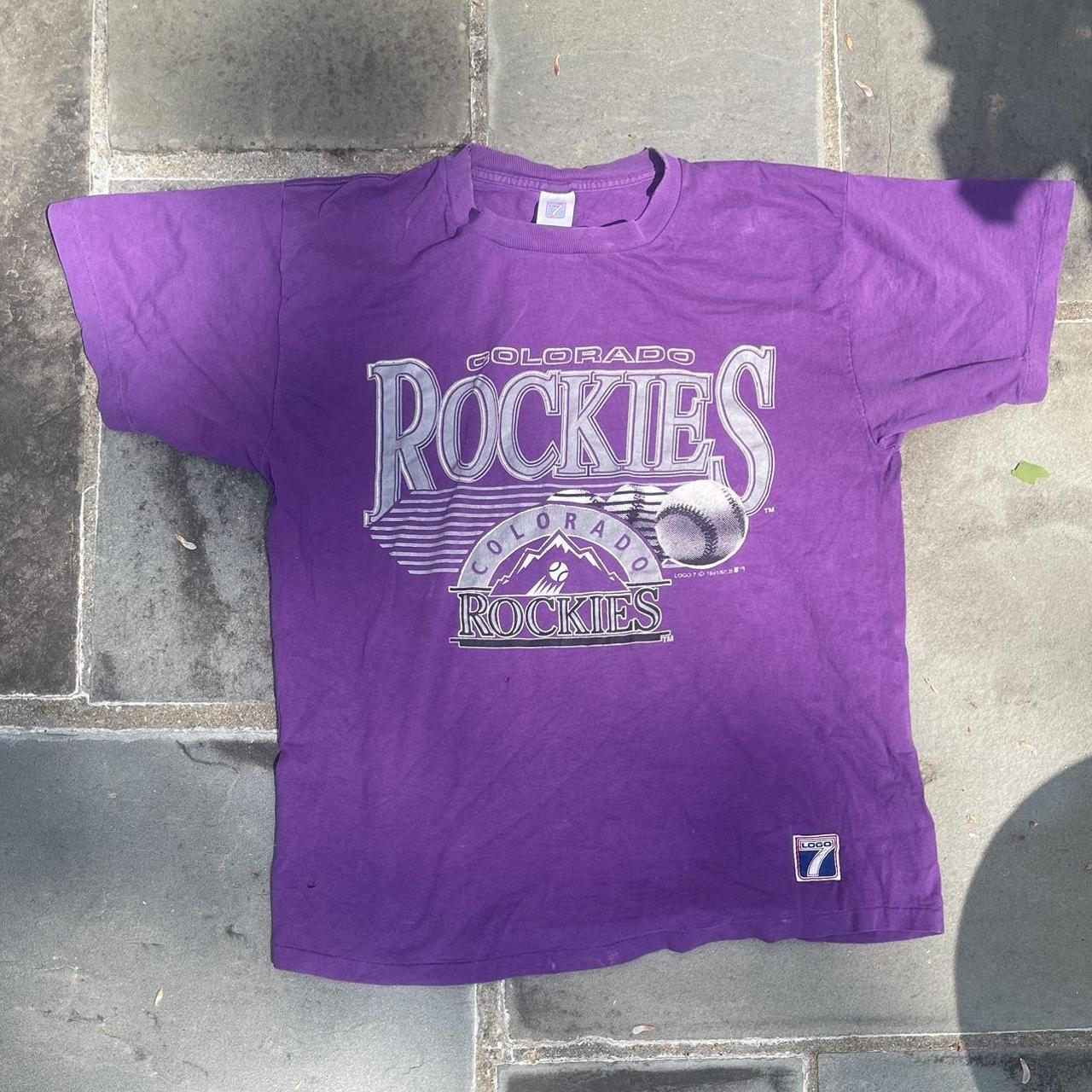 vintage 1993 Logo 7 Colorado Rockies tee. ⚾️ size - Depop