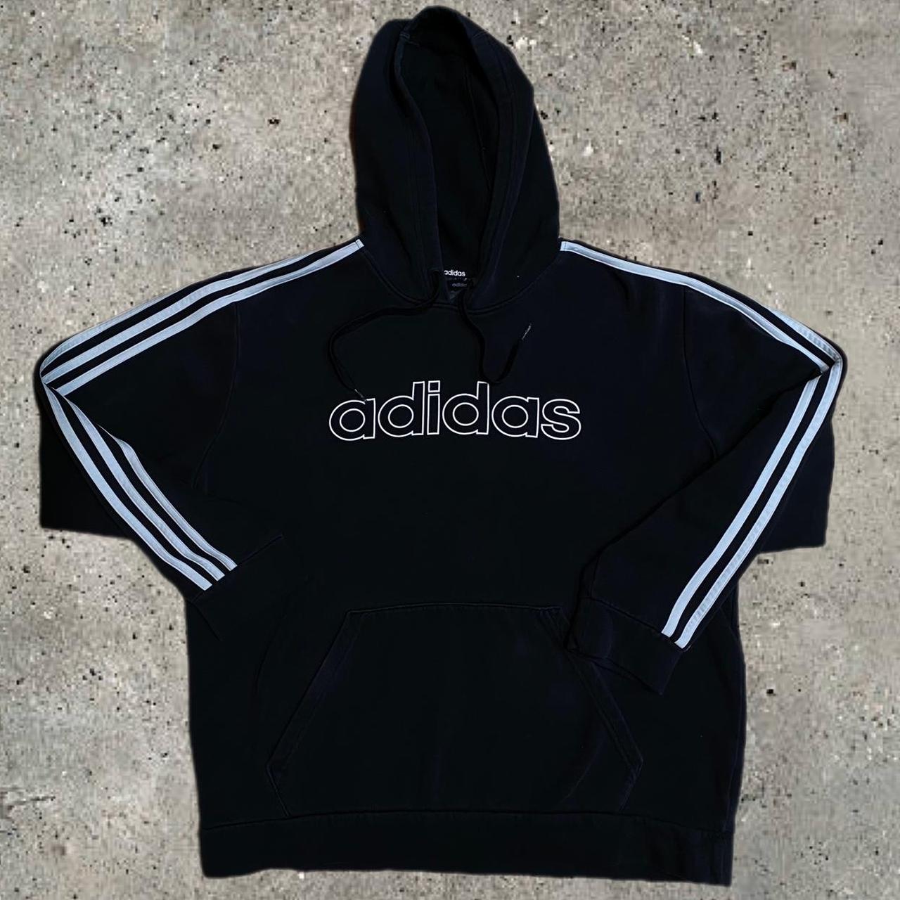 adidas hoodie adidas 3 stripes design mens size... - Depop